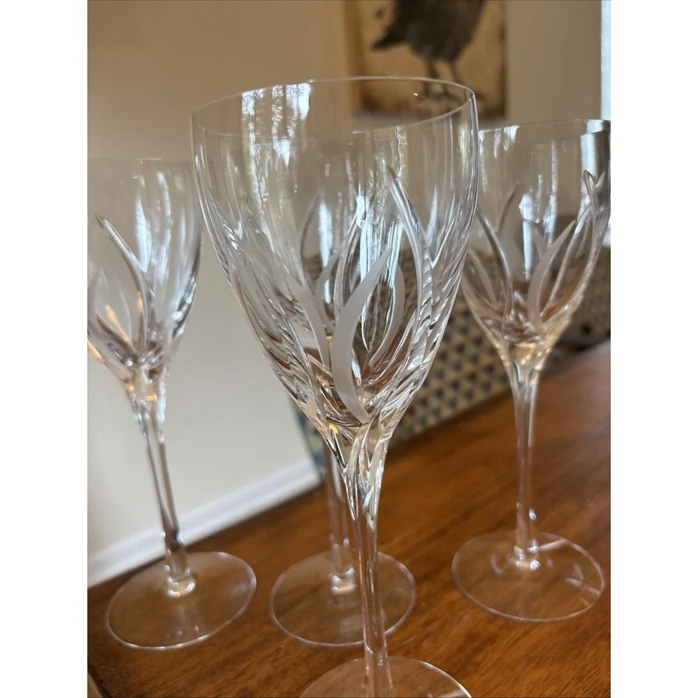 Set Of 4 - Pristine Lenox‎ 8.5 Inch Tall Twilight Glass Water/Wine Goblet Stem